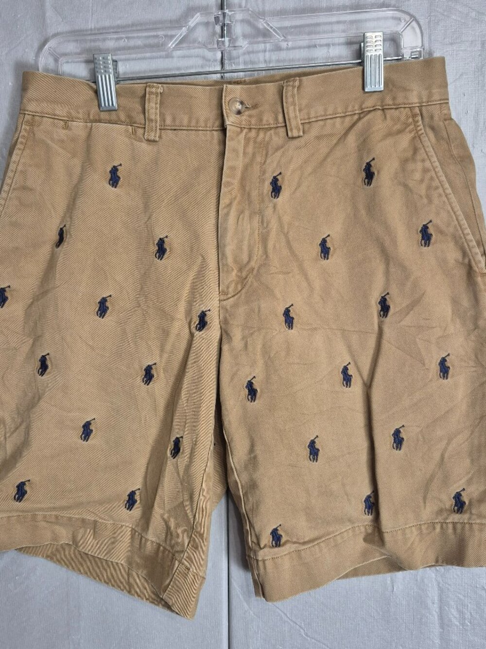 Polo Ralph Lauren Stretch Classic  Men Short All Over Pony Khaki 30 Preppy 0645